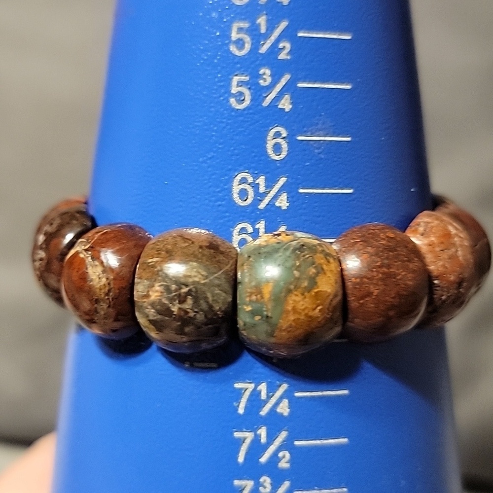 16x8x13mm Natural Cinnabar Bloodstone Quartz Crystal Bangle Bracelet Handmade - Picture 10 of 10